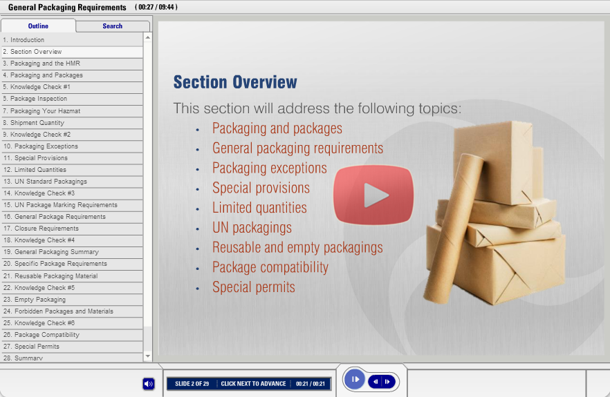 DOT Hamzat Packaging training demo.